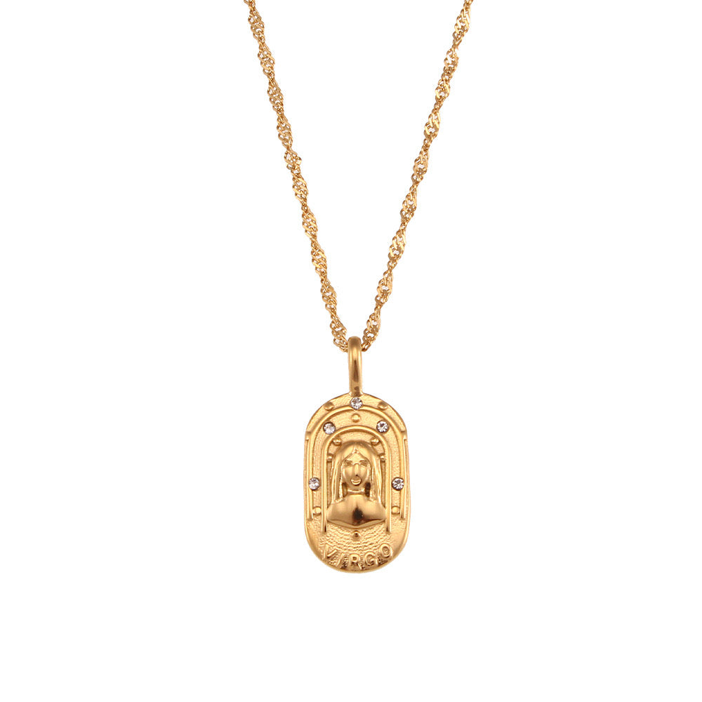 Zodiac Necklace Ancient Symbol - Virgo