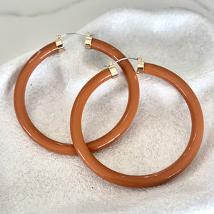 70's Resin Hoops - Honey