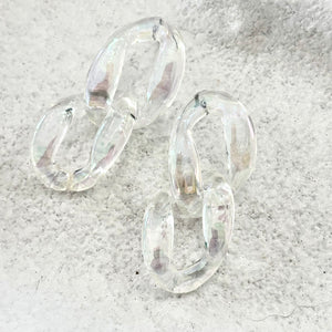 Clear Metallic Resin Chain Earring