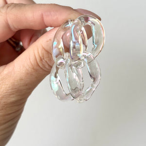 Clear Metallic Resin Chain Earring