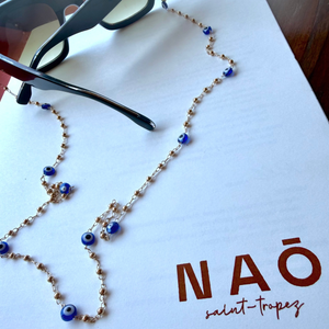 Evil Eye Sunglass Chain - Dark Blue