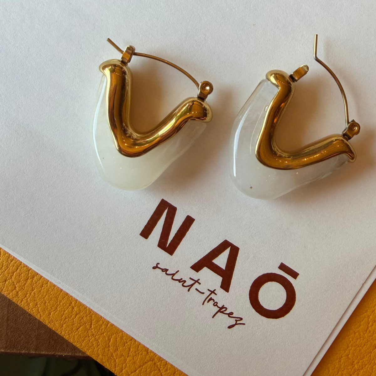 Astra Gold Hoop Earrings, moonstone