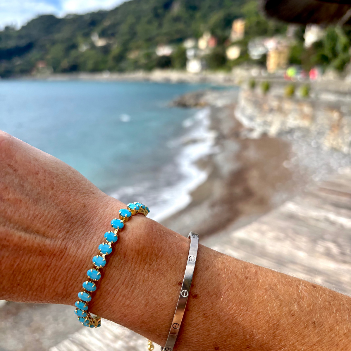 Mila Tennis Bracelet Turquoise