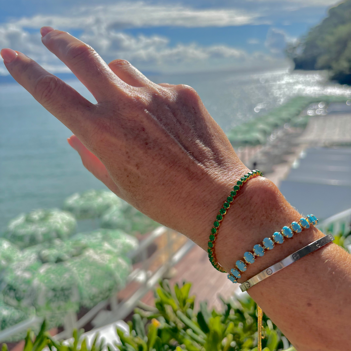 Mila Tennis Bracelet Turquoise