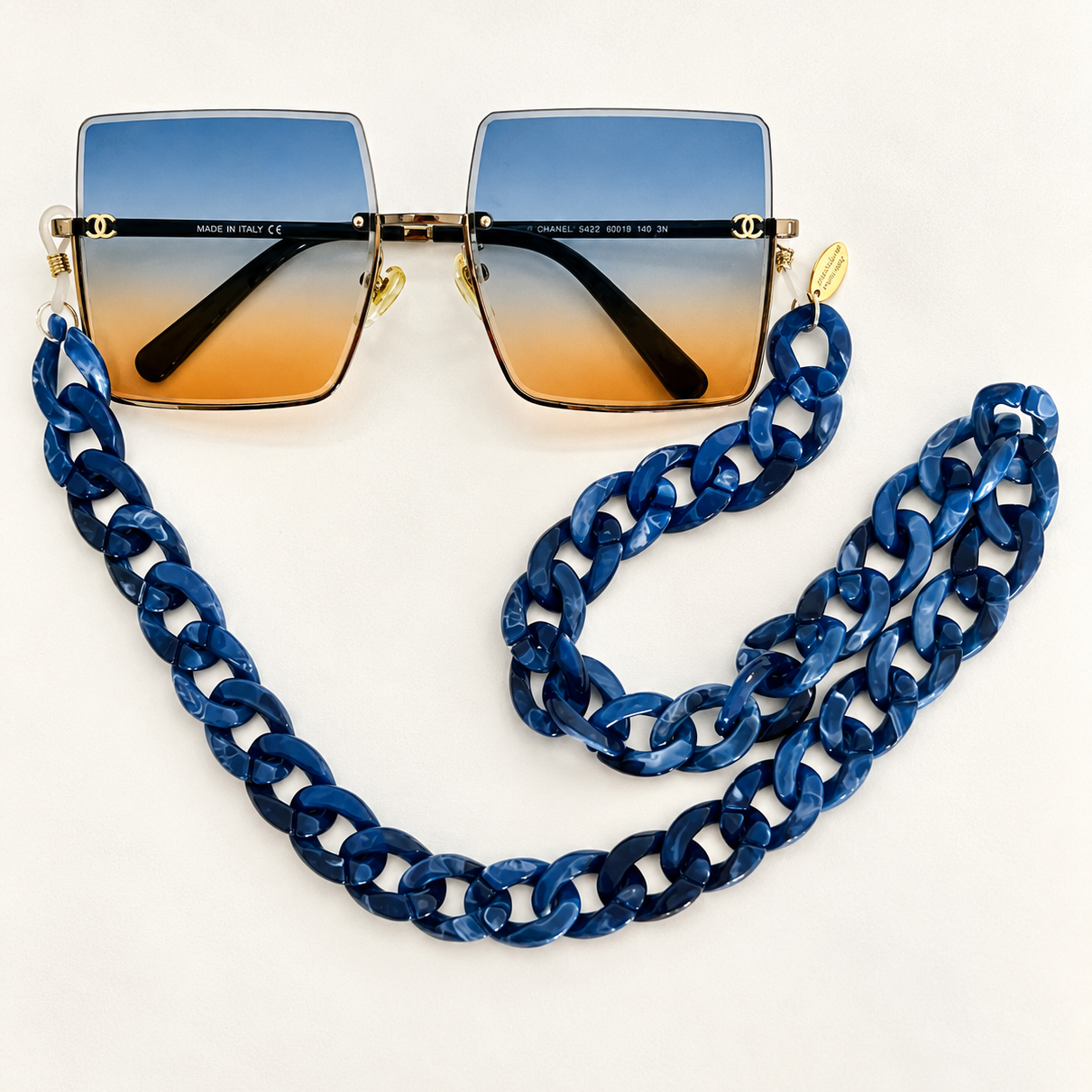 Navy Tortoise Shell - Sunglass chain