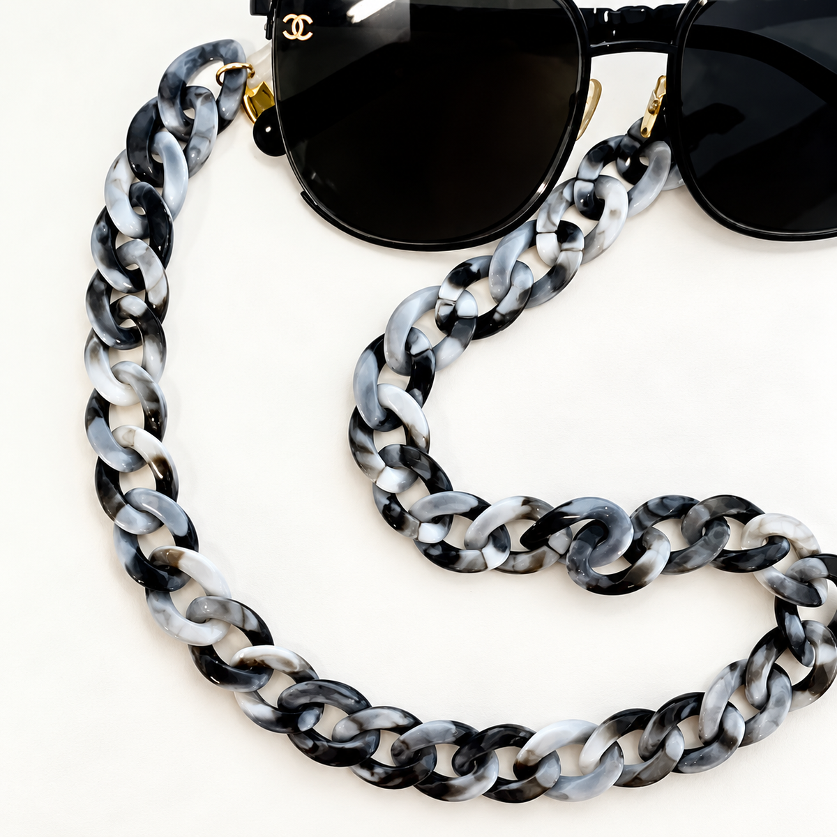 Grey Tortoise Shell - Sunglass chain
