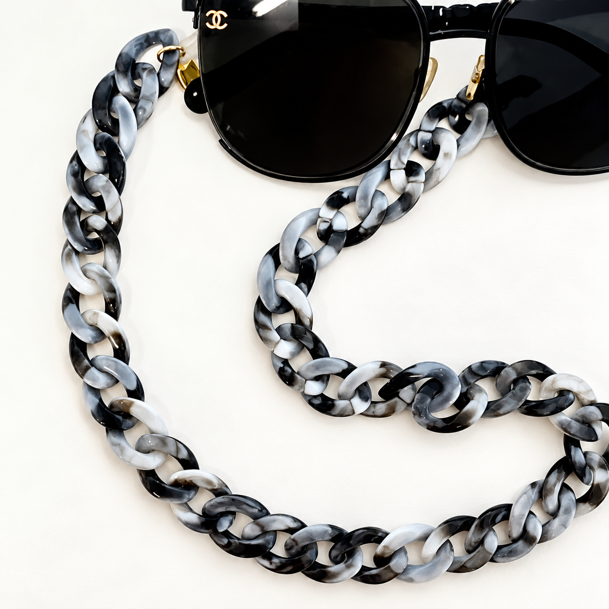 Grey Tortoise Shell - Sunglass chain