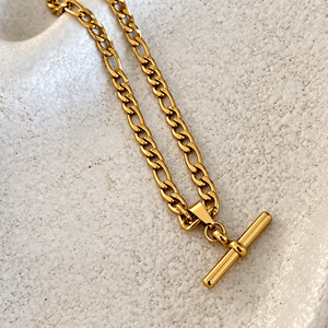 Fob Charm 18k Gold Necklace