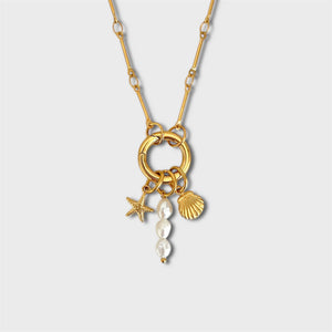 Sicilian Shore Delicate Charm Necklace - Ocean Charms