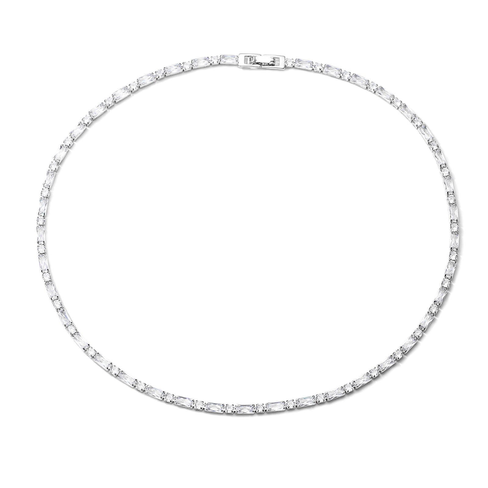 Zalia Tennis Necklace Silver