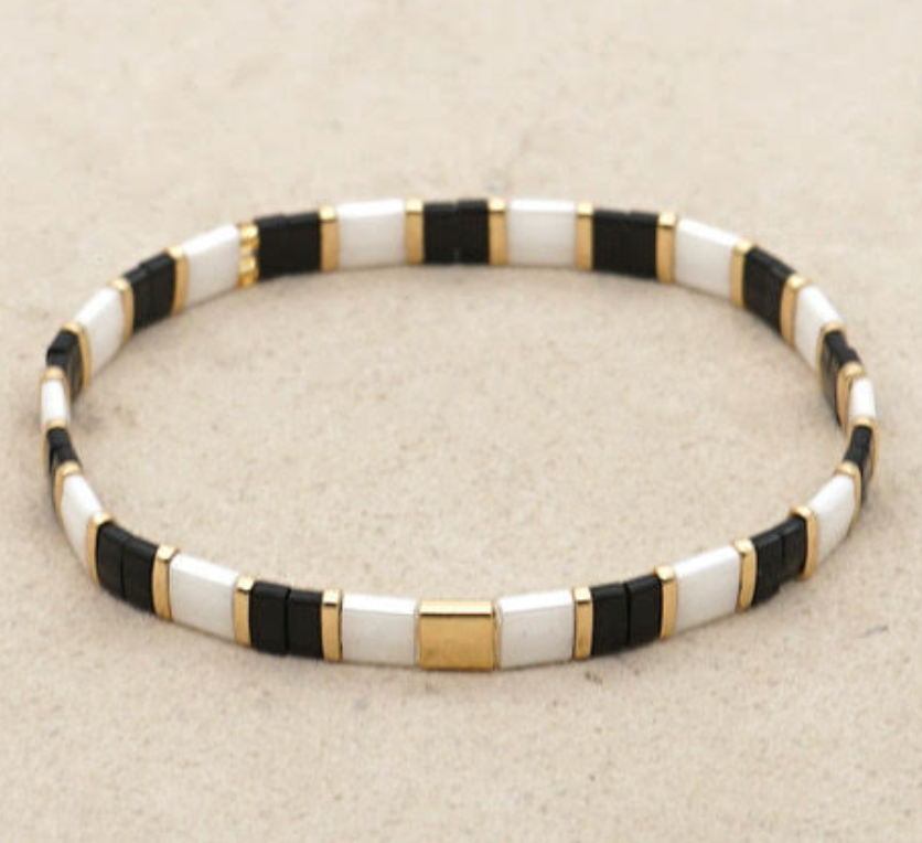 Ibiza bracelet - Block Black & White