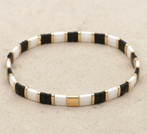 Ibiza bracelet - Block Black & White