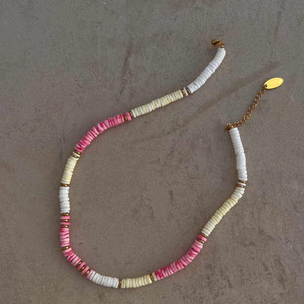 Tahiti Choker - Pink & Lemon