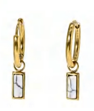 Sienna Huggies - Howlite Stone