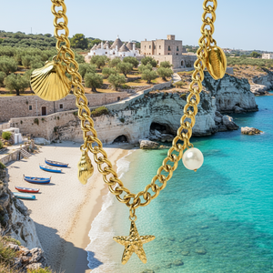 Seafoam Charm Gold Necklace