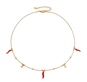 Sicilian Shores Delicate Charm Necklace - Protection Horns