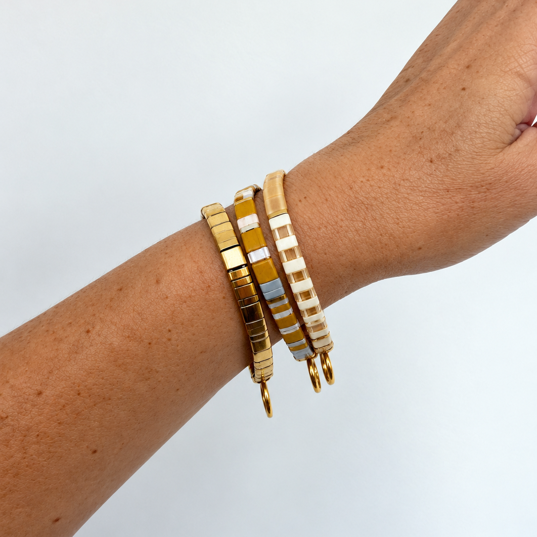 Ibiza Bracelet Cluster, Rich Gold & Mustard Tones
