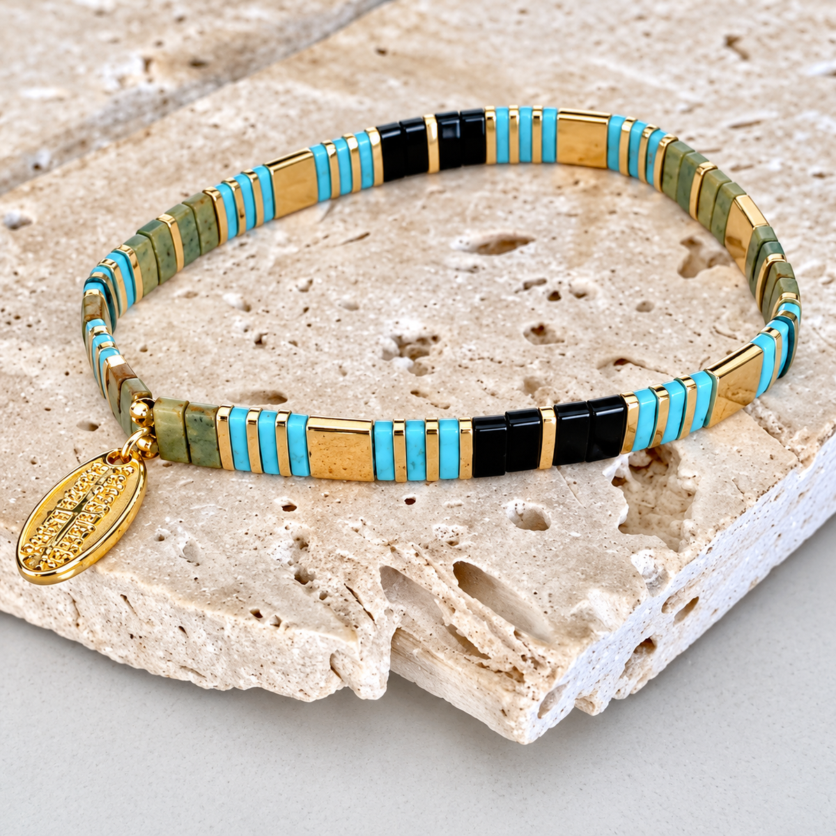 Ibiza Bracelet - Vibrant Turquoise & Rich Bronze