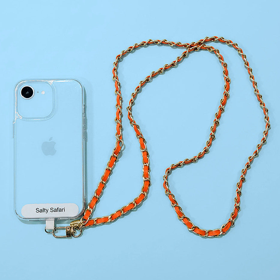 Coco Cross body phone strap - Tangerine