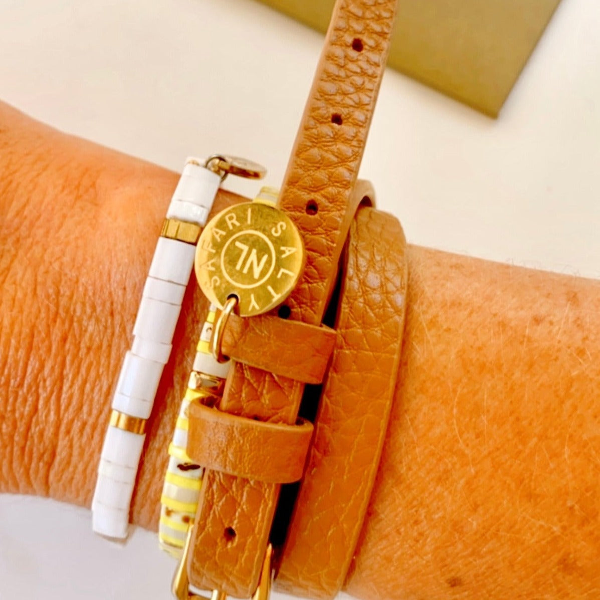 Tan Leather Wrap bracelet