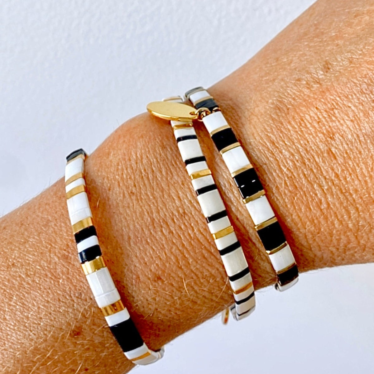 Ibiza Bracelet - Classic Black & White Cluster