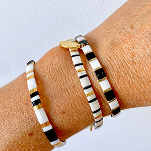 Ibiza Bracelet - Classic Black & White Cluster