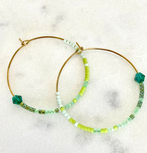 Zara Hoops - Mixed Apple Green