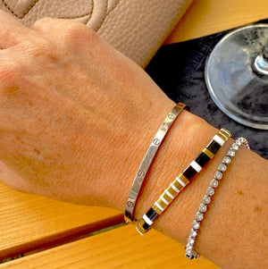 Ibiza bracelet - Steel & Bronze