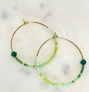 Zara Hoops - Mixed Apple Green