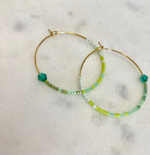 Zara Hoops - Mixed Apple Green