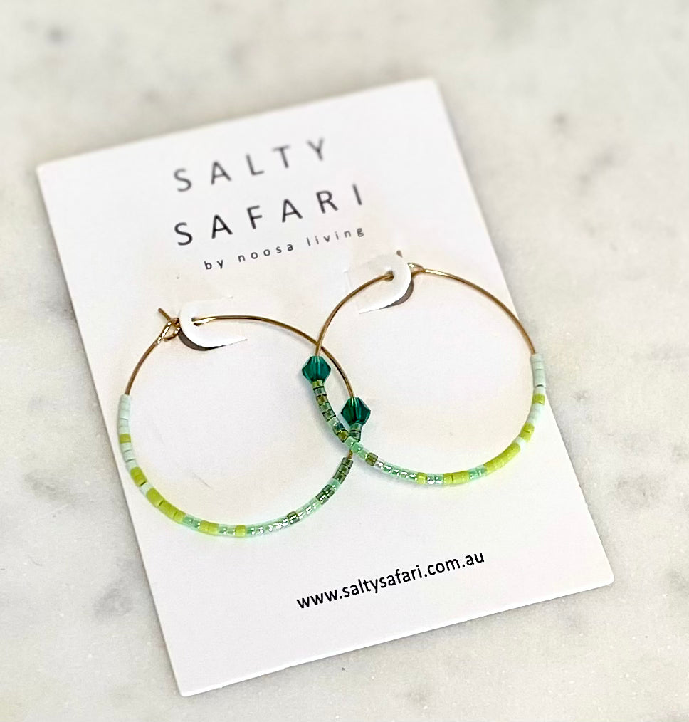 Zara Hoops - Mixed Apple Green