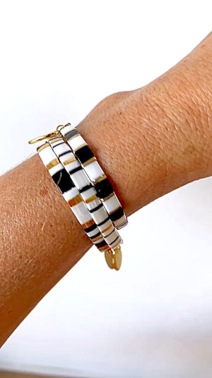 Ibiza bracelet - Block Black & White