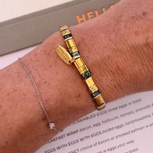 Ibiza Bracelet - Cleopatra Gold with Deep Dark Turquoise