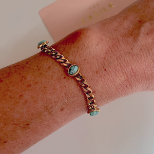 Vale Gold Bracelet Turquoise