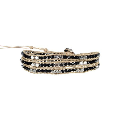 Delicate Wrap Bracelet, Midnight Crystals