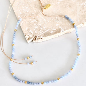 Riviera Necklace - Sky Blue Gold