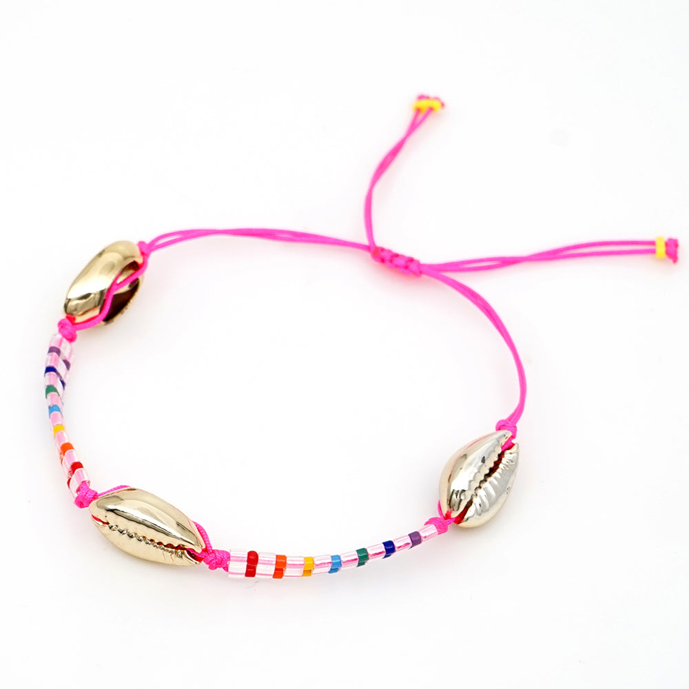 Cochella Shell Bracelet - Neon Pink