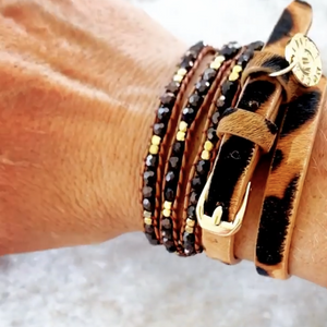 Giraffe Leather Wrap Bracelet