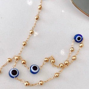 Evil Eye Sunglass Chain - Dark Blue