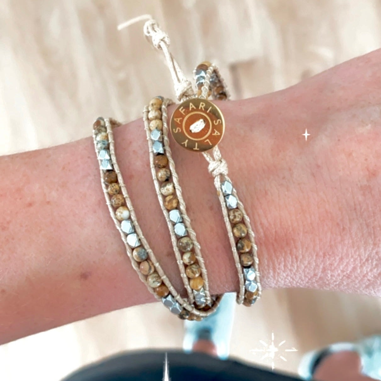 Delicate Wrap Bracelet, Jasper Stone