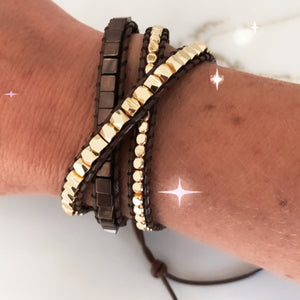 Bronzed Goddess Three Wrap Bracelet