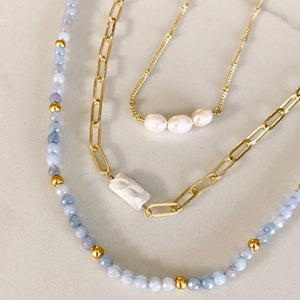 Riviera Necklace - Sky Blue Gold