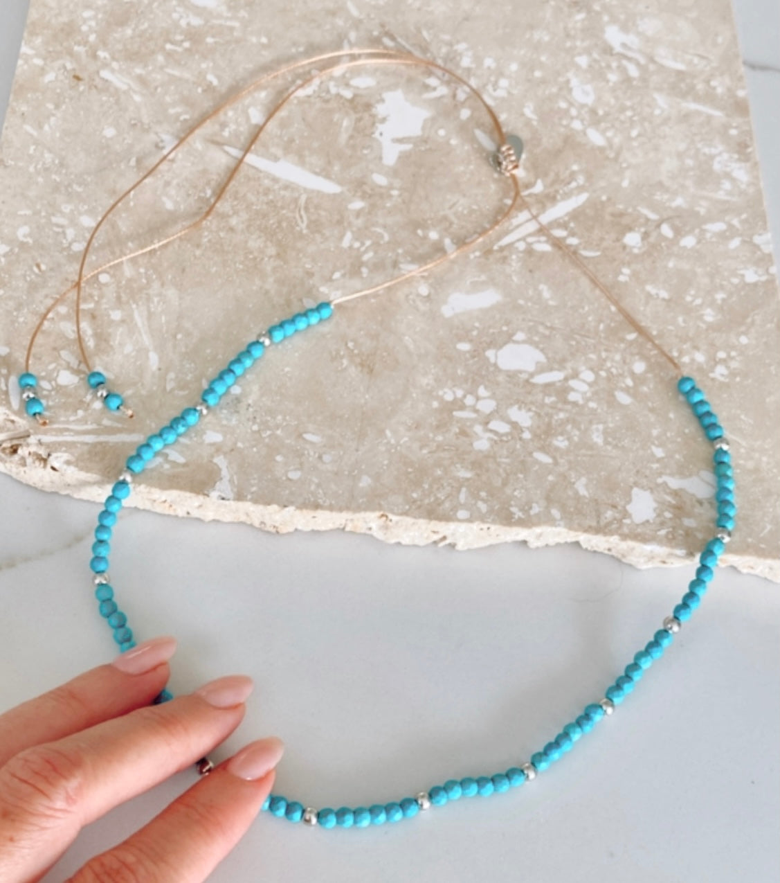 Riviera Necklace - Turquoise Silver