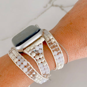 Smart Watch Band - Snow crystals & stone