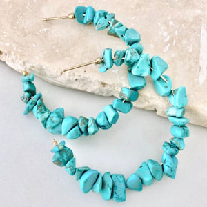 Turquoise Rock Hoops