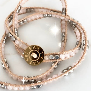 Delicate Wrap Bracelet, Rose Quartz