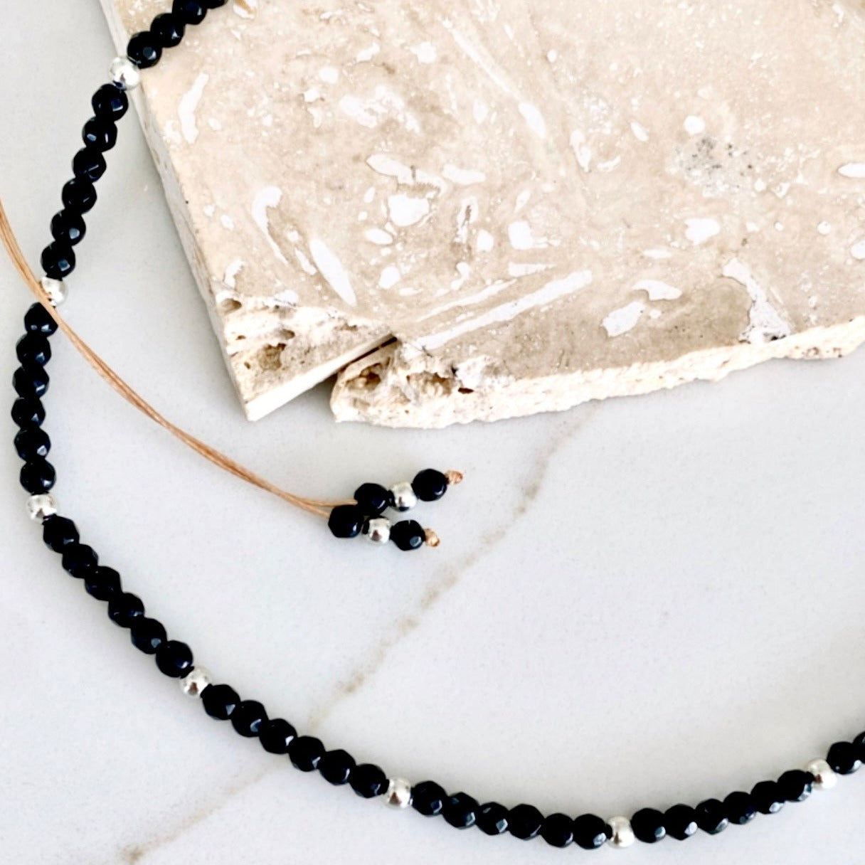 Riviera Necklace - Midnight Silver