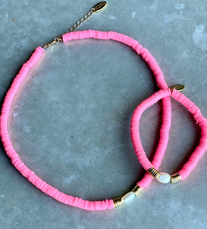 Cleopatra necklace - Neon Pink