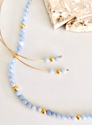 Riviera Necklace - Sky Blue Gold