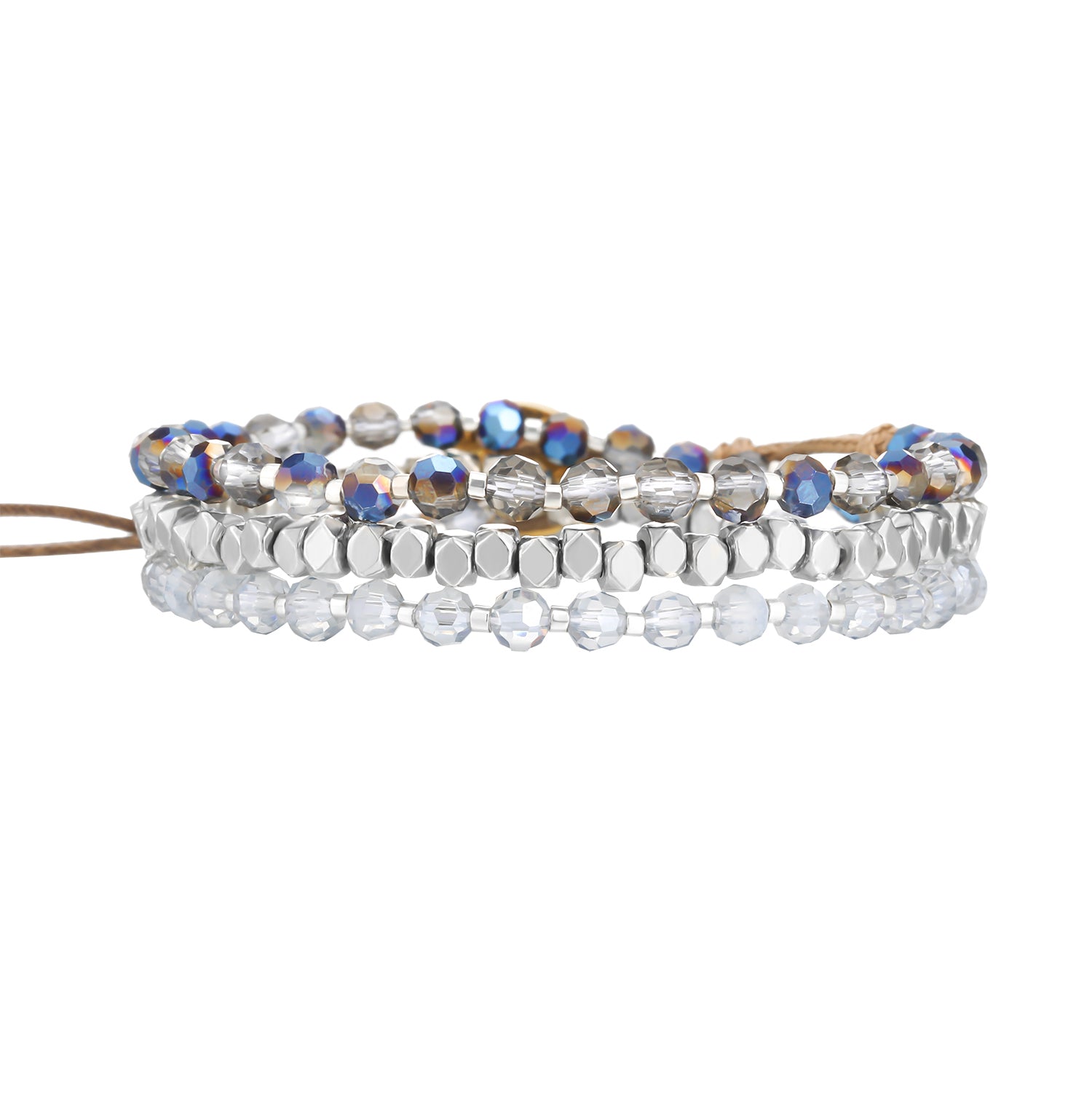 Infinity Wrap Bracelet, Silver Hues